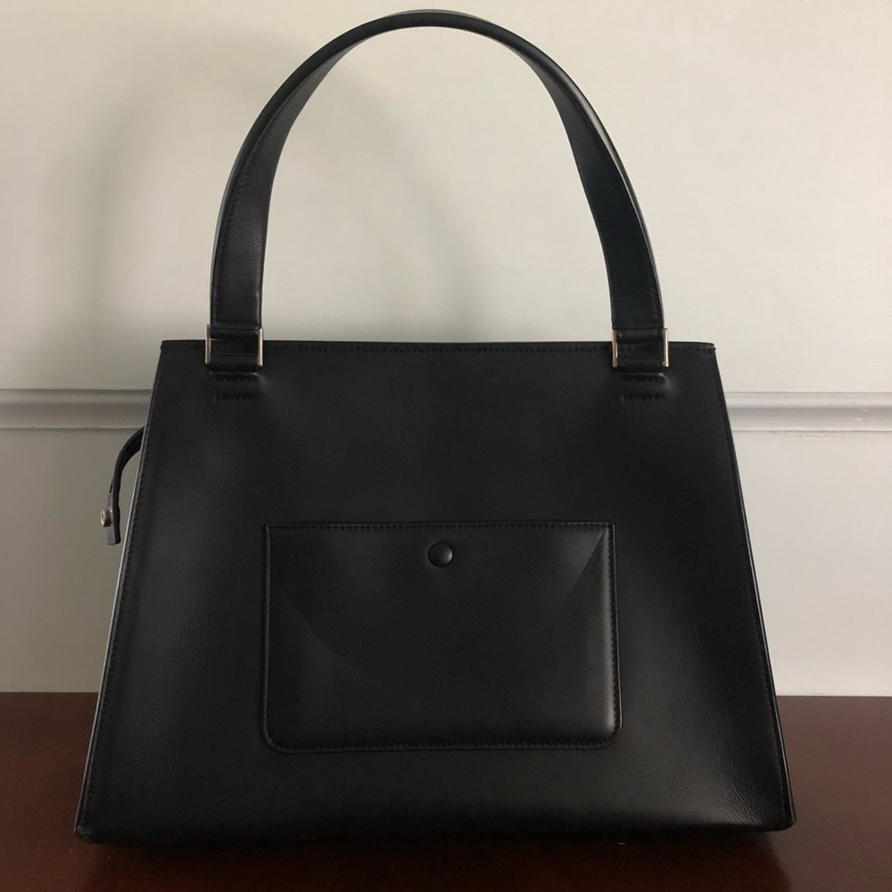 CELINE RARE NWT Medium Edge Satchel Blue Ponyhair & Black Leather - Picture 7 of 13